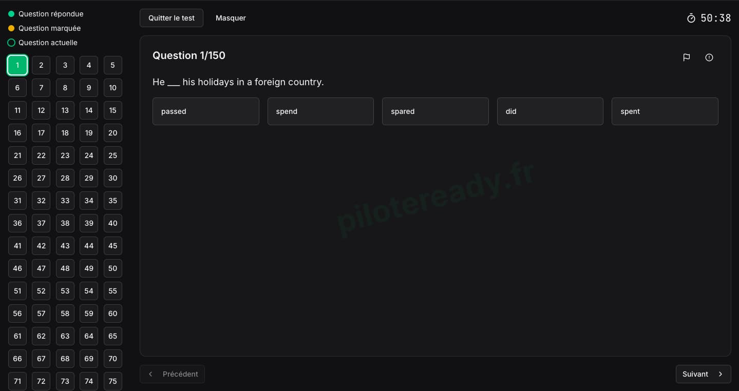 Aperçu d'un test PiloteReady